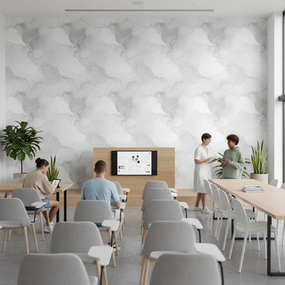 Soft Gray Abstract Watercolor Pattern Wallpaper