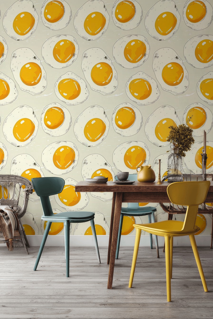 Illustrative Wallpaper Modern Playful Wall Decor