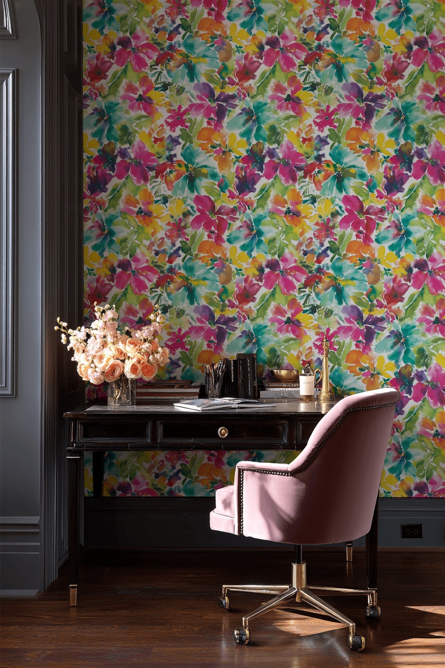 Floral Wallpaper Abstract Bohemian Removable Wall Decor