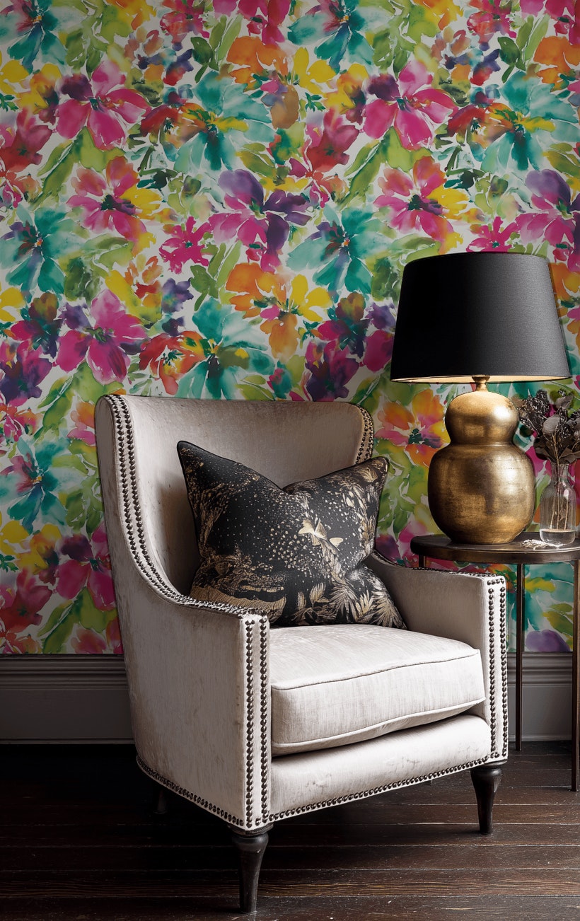 Floral Wallpaper Abstract Bohemian Removable Wall Decor