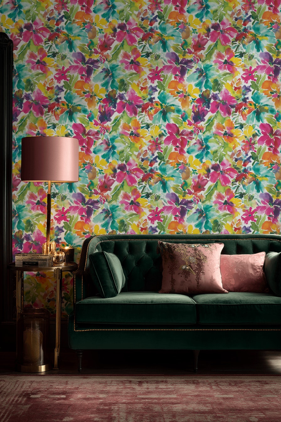 Floral Wallpaper Abstract Bohemian Removable Wall Decor