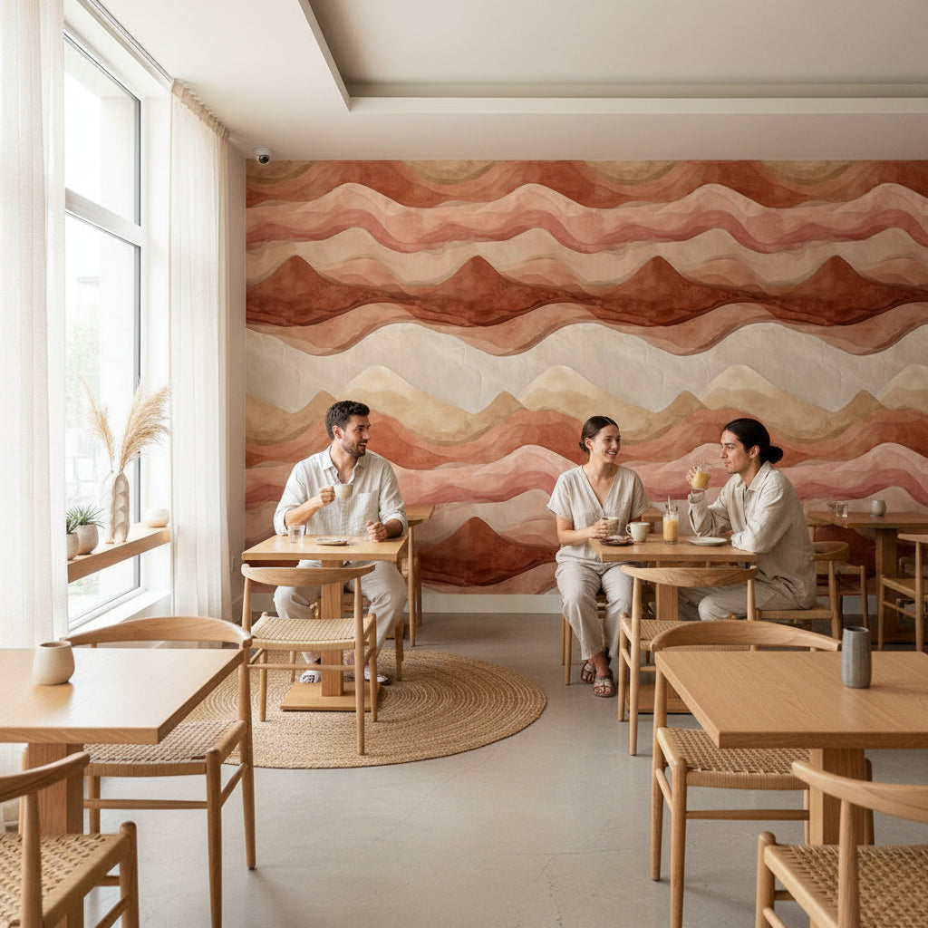 Earthy Layers Wallpaper Abstract Minimalist Wall Mural