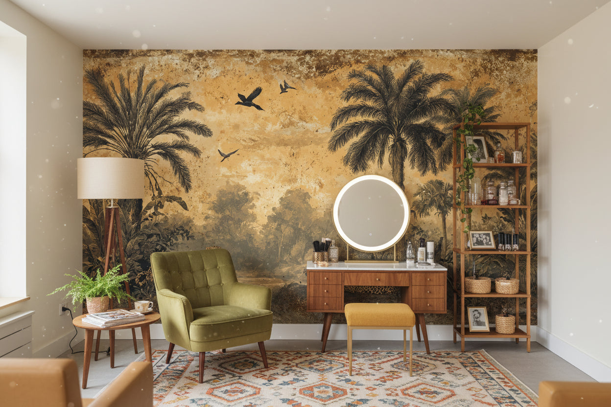 Tropical Birds Wallpaper Vintage Tropical Wall Mural
