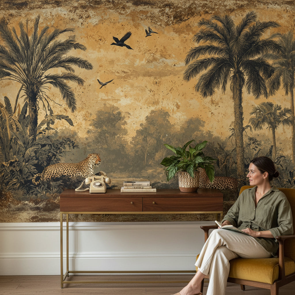 Tropical Birds Wallpaper Vintage Tropical Wall Mural