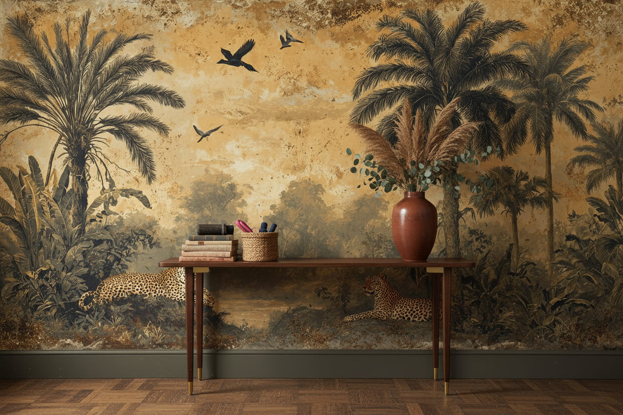 Tropical Birds Wallpaper Vintage Tropical Wall Mural