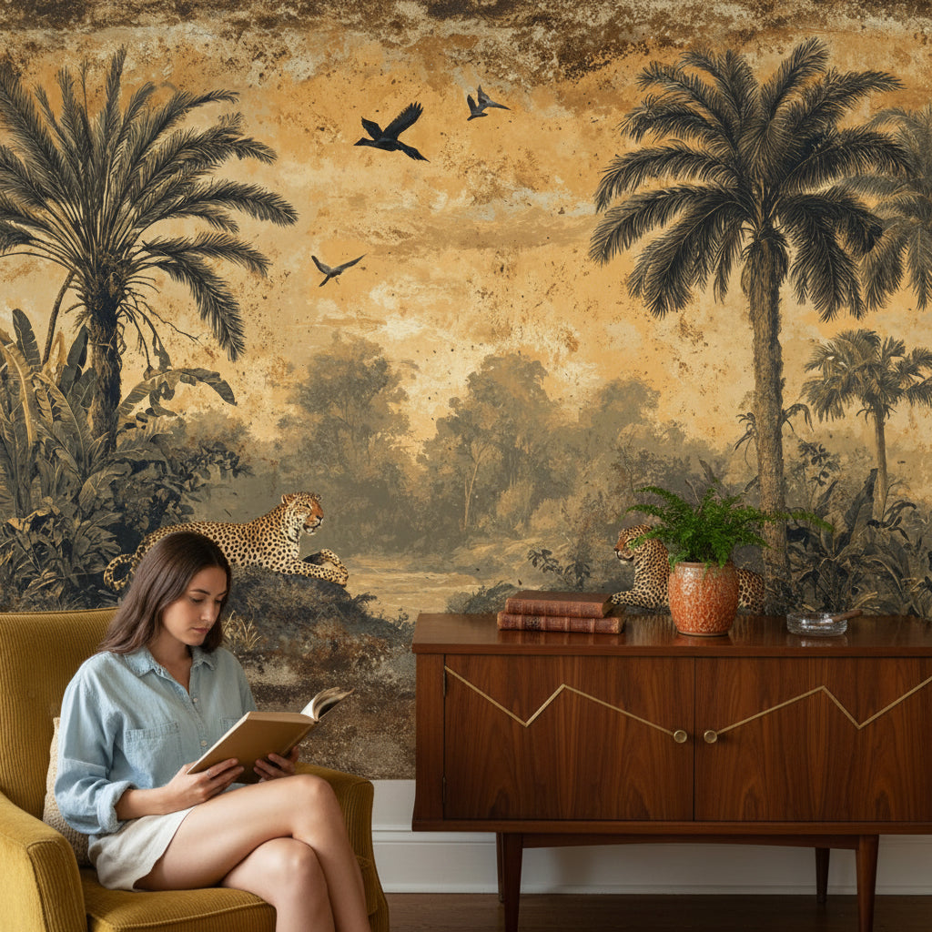 Tropical Birds Wallpaper Vintage Tropical Wall Mural