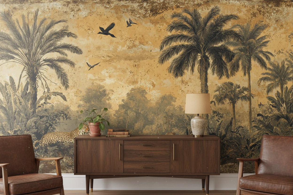 Tropical Birds Wallpaper Vintage Tropical Wall Mural