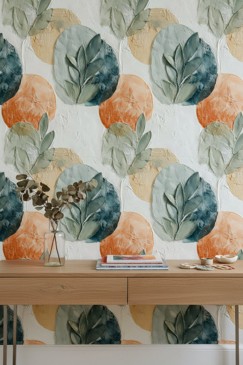 Textured Wallpaper Geometric Contemporary Decorative Mural