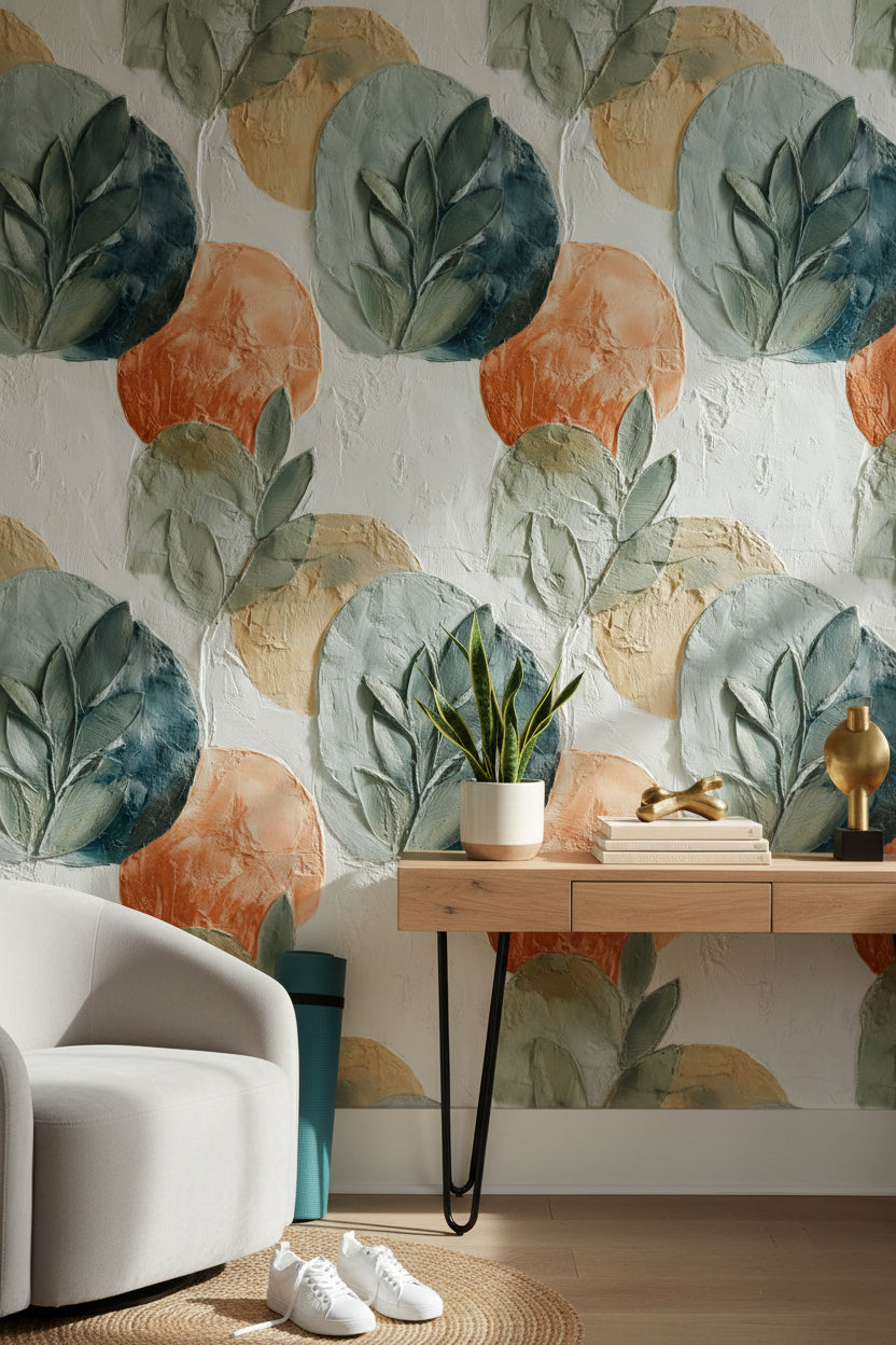 Textured Wallpaper Geometric Contemporary Decorative Mural