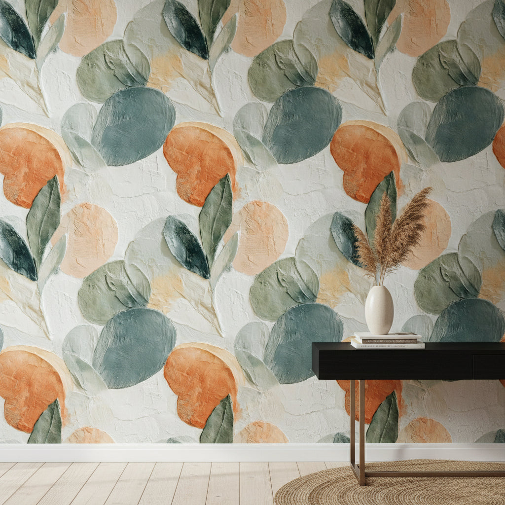 Abstract Floral Wallpaper Modern Removable Textured Wall Double Roll