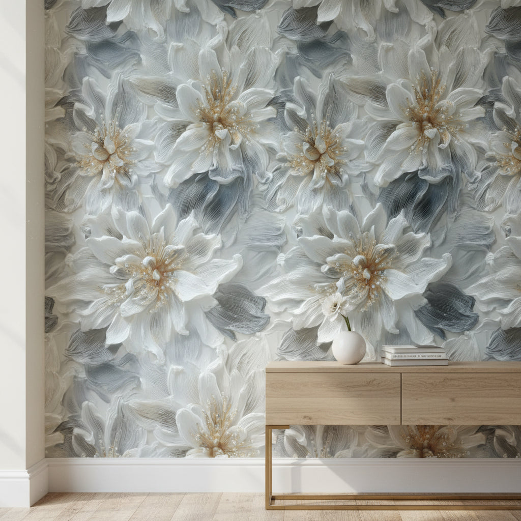Floral Wallpaper Textured Modern Decorative Mural