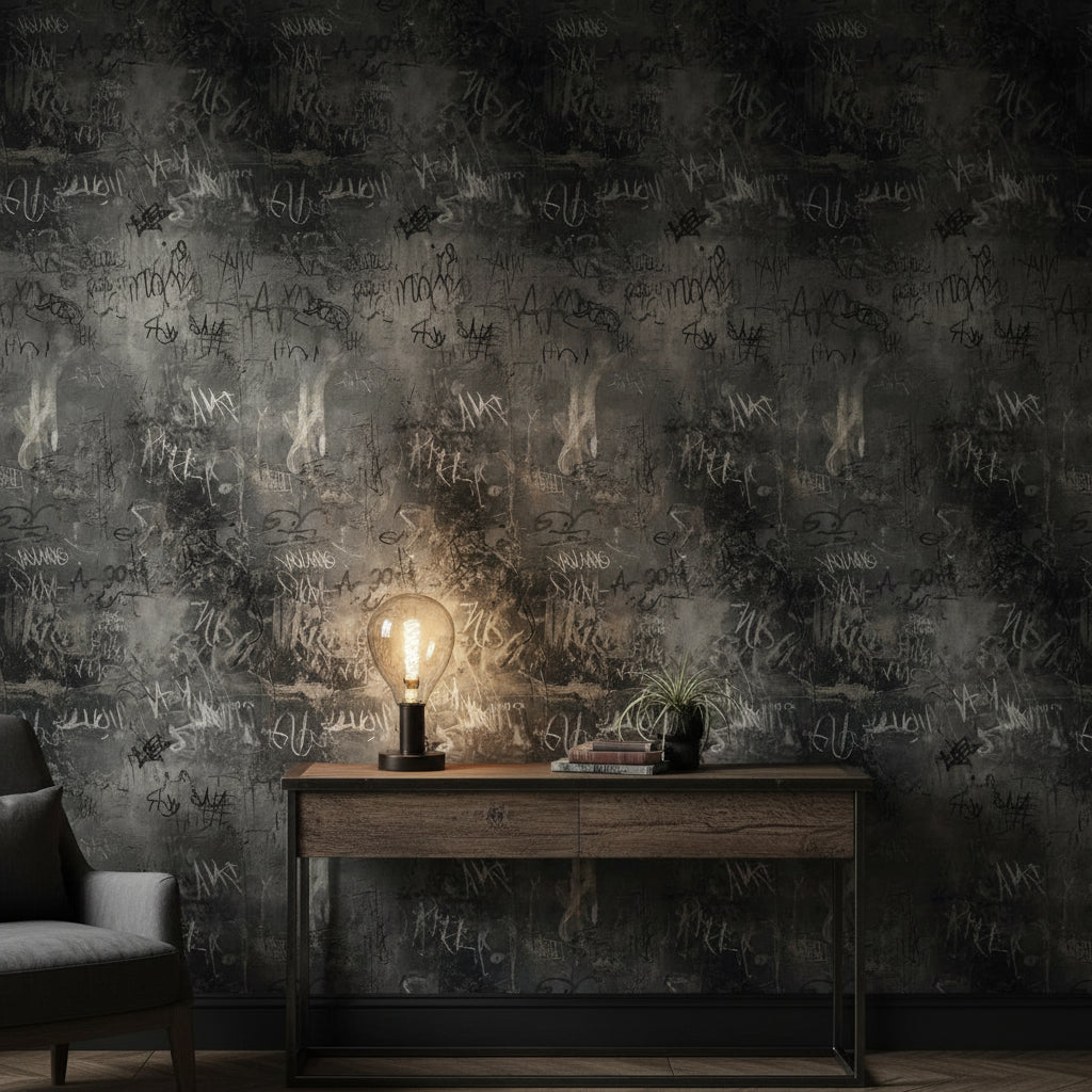 Graffiti Wallpaper Urban Industrial Wall Decor