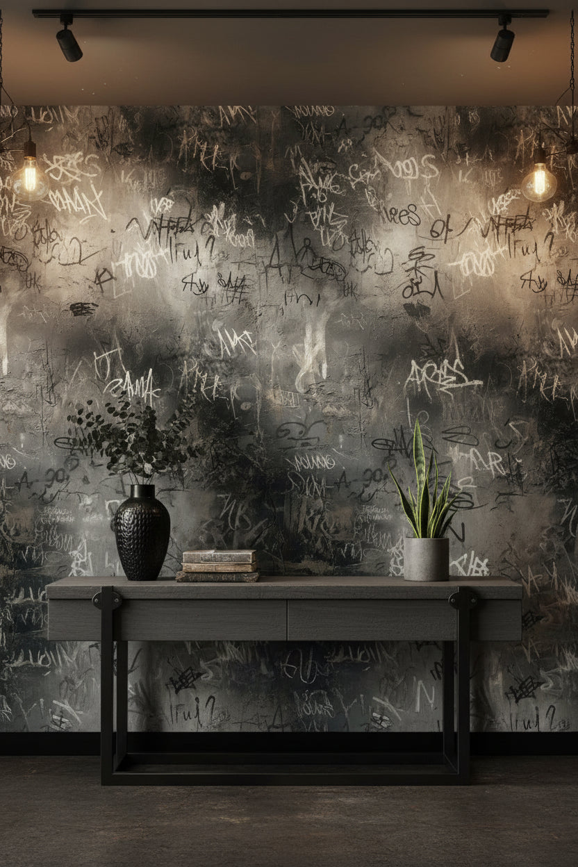 Graffiti Wallpaper Urban Industrial Wall Decor