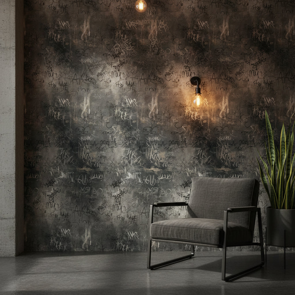 Graffiti Wallpaper Urban Industrial Wall Decor