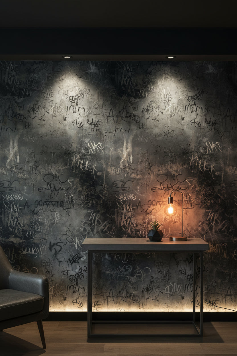Graffiti Wallpaper Urban Industrial Wall Decor