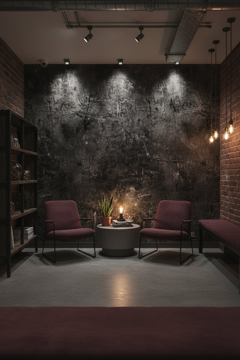 Dark Charcoal Graffiti Abstract Wallpaper