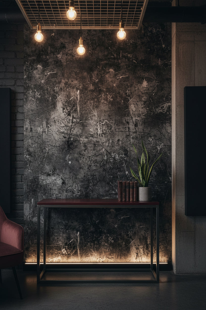 Dark Charcoal Graffiti Abstract Wallpaper