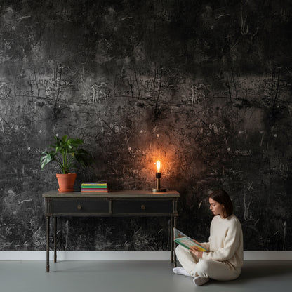 Dark Charcoal Graffiti Abstract Wallpaper