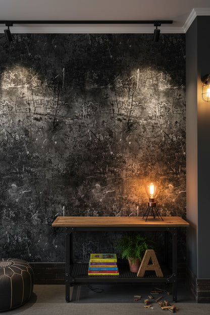 Dark Charcoal Graffiti Abstract Wallpaper