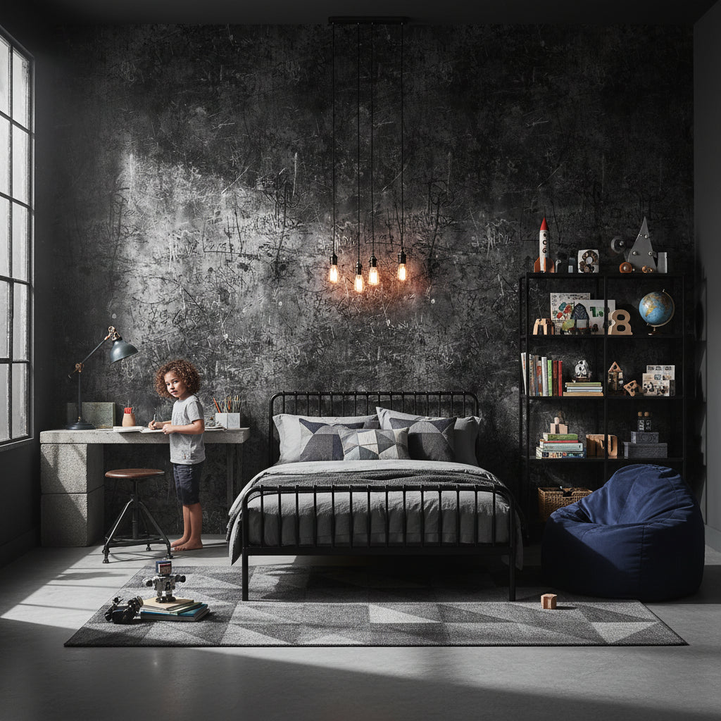 Dark Charcoal Graffiti Abstract Wallpaper