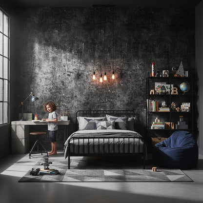 Dark Charcoal Graffiti Abstract Wallpaper