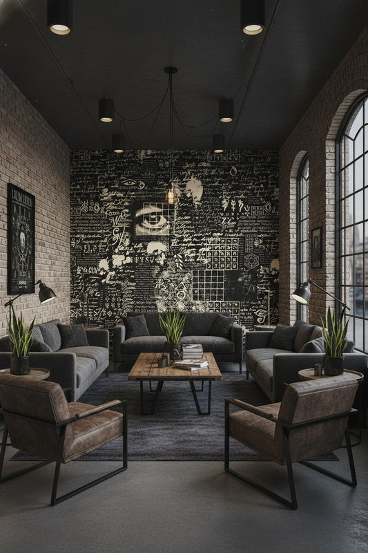 Symbols Wallpaper Geometric Abstract Wall Decor