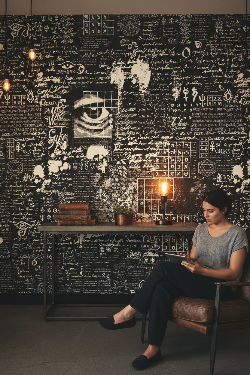 Symbols Wallpaper Geometric Abstract Wall Decor