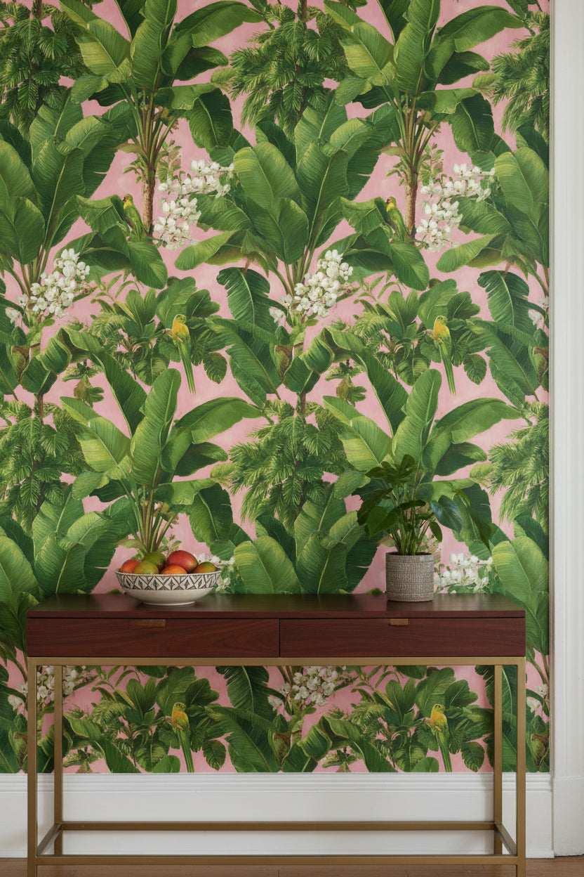 Tropical Wallpaper Banana Leaves Removable Floral Wall Double Roll