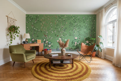 Floral Wallpaper Birds Removable Nature Wall Mural