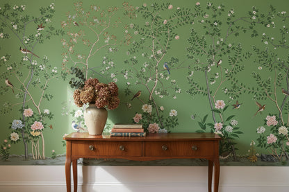 Floral Wallpaper Birds Removable Nature Wall Mural