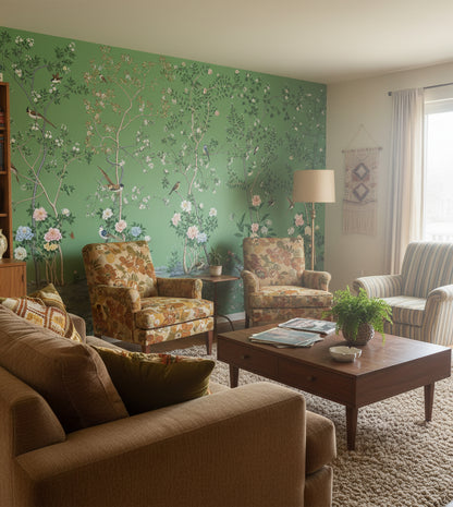Floral Wallpaper Birds Removable Nature Wall Mural