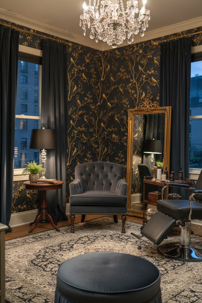 Golden Birds Wallpaper Classic Elegant Wall Mural