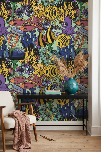 Vibrant Underwater Coral Reef Fish Wallpaper