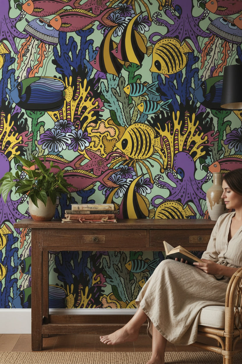 Vibrant Underwater Coral Reef Fish Wallpaper