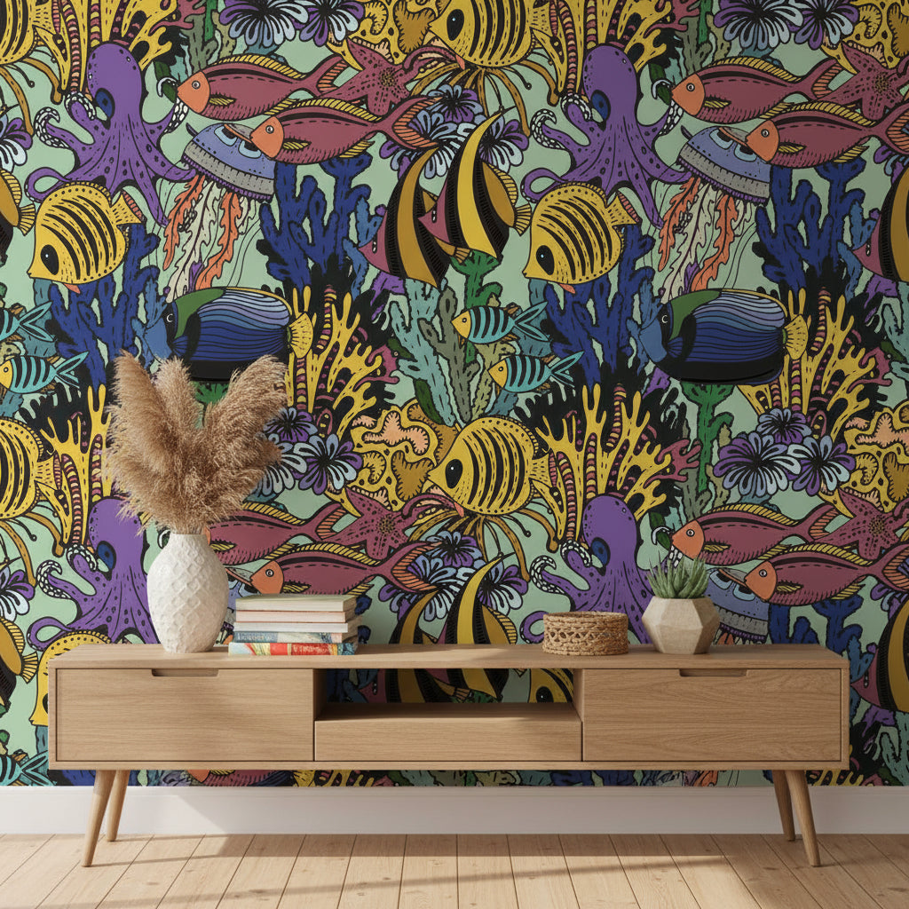 Vibrant Underwater Coral Reef Fish Wallpaper