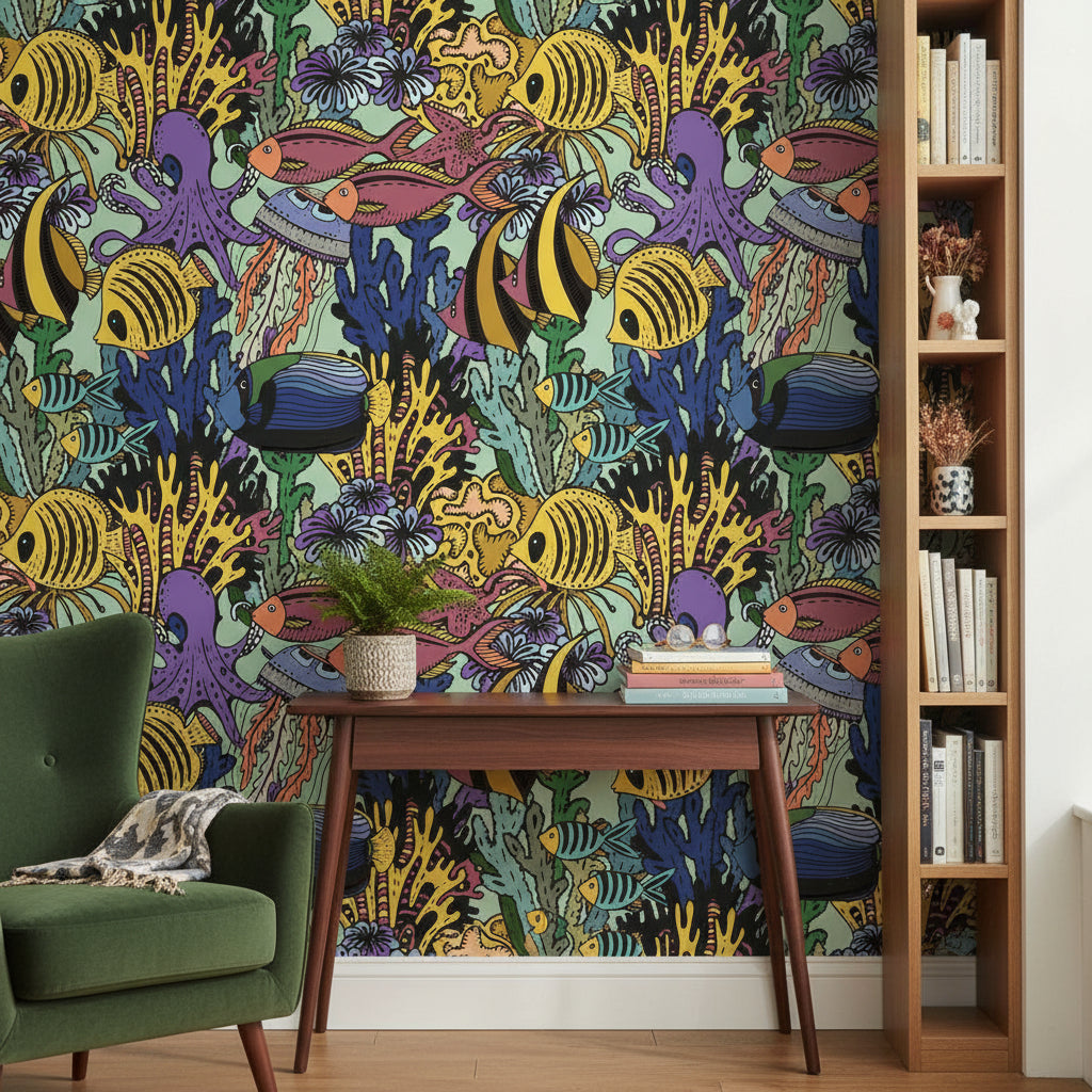 Vibrant Underwater Coral Reef Fish Wallpaper