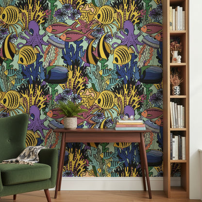 Vibrant Underwater Coral Reef Fish Wallpaper