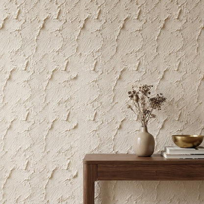 Textured Cream Plaster Effect Wallpaper