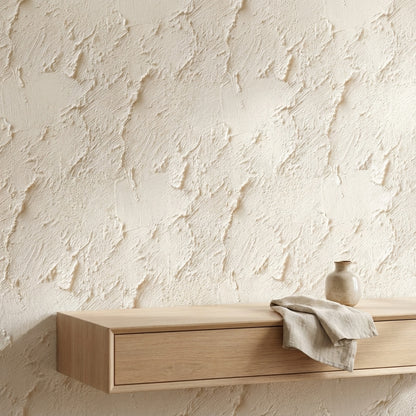 Textured Cream Plaster Effect Wallpaper