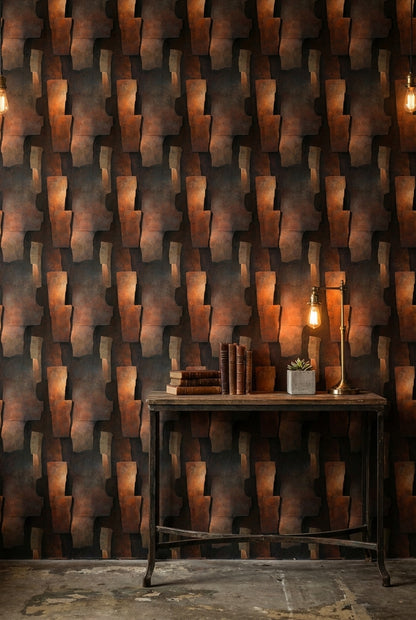Rustic Industrial Textured Abstract Wallpaper