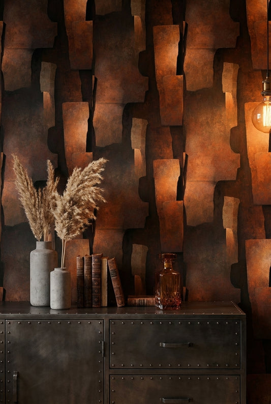 Rustic Industrial Textured Abstract Wallpaper