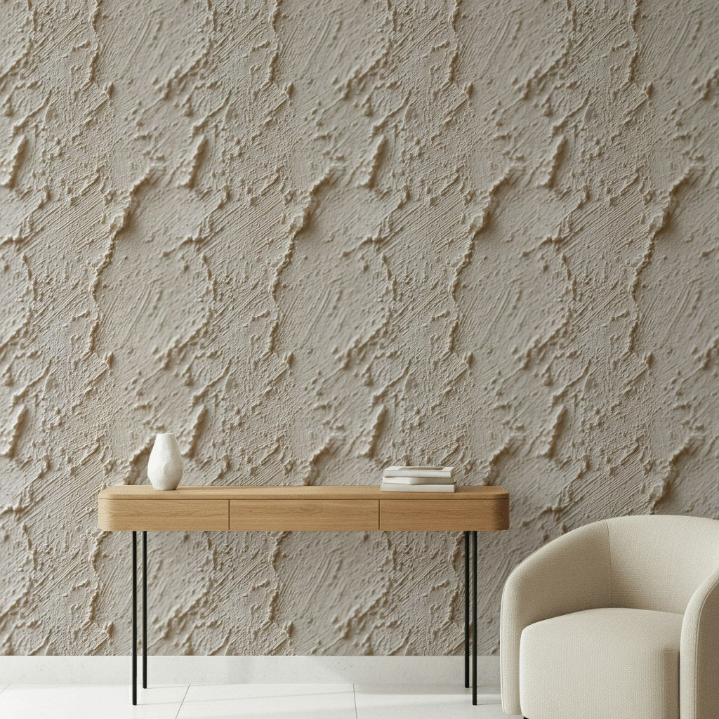 Textured Cream Plaster Effect Wallpaper