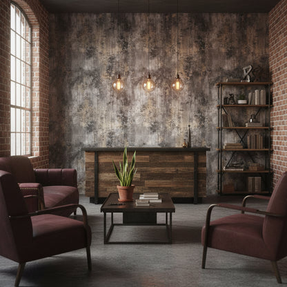 Dark Concrete Industrial Texture Wallpaper