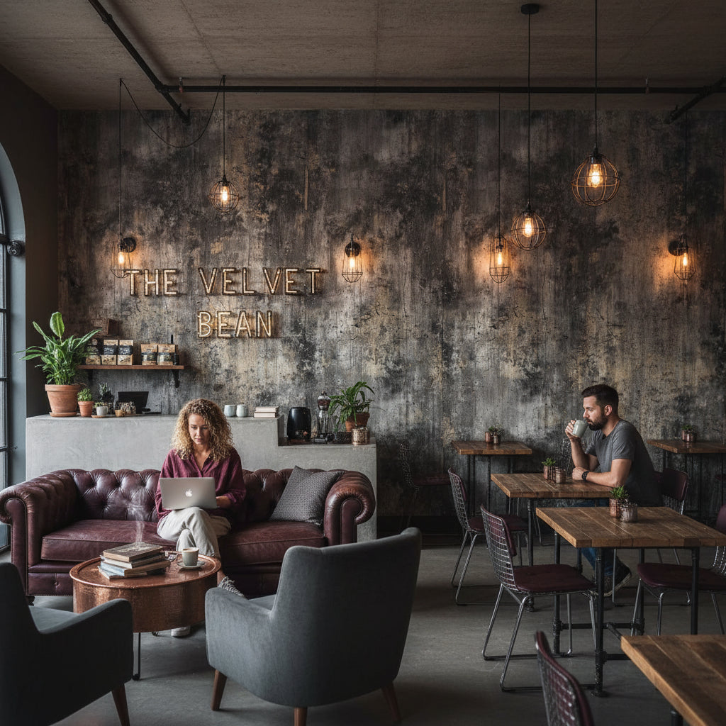 Dark Concrete Industrial Texture Wallpaper