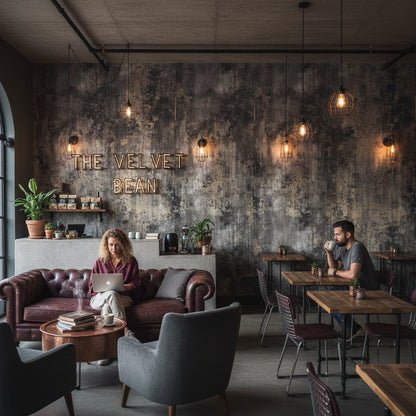 Dark Concrete Industrial Texture Wallpaper