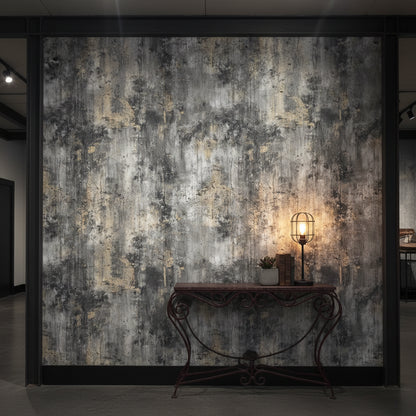 Dark Concrete Industrial Texture Wallpaper
