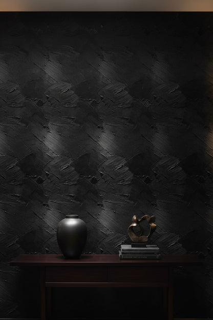Matte Charcoal Textured Abstract Wallpaper