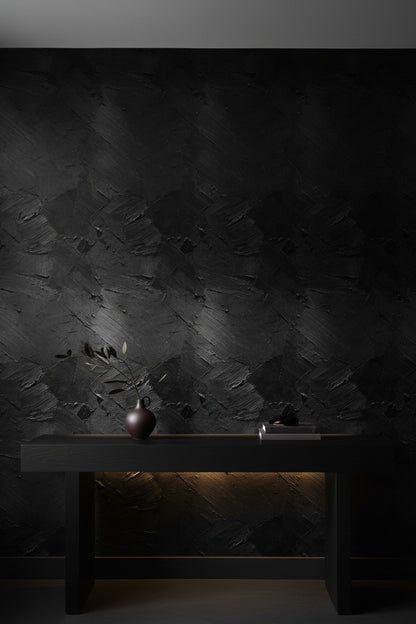 Matte Charcoal Textured Abstract Wallpaper