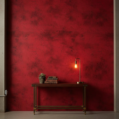 Deep Crimson Crackle Abstract Wallpaper