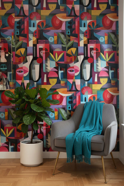 Multicolor Geometric Abstract Pattern Wallpaper